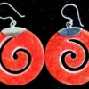 925 Silver and resin earrings Spiral Pair