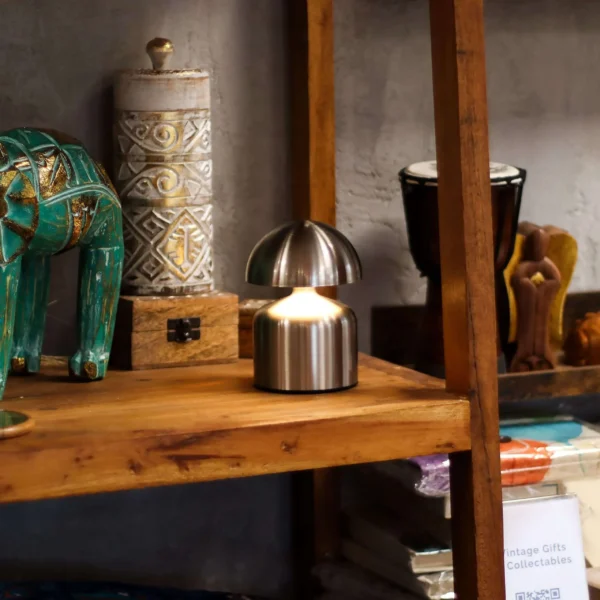 Dome silver mushroom lamp
