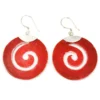 925 Silver and resin earrings Spiral Pair