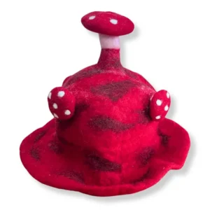 Red Felted Mushroom Hat