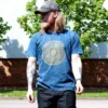 bG9jYWw6Ly9tZWRpYS85SC9FQy82MFIzMEMxSDc0VEtFQzlILzdmZTMxNGRhLmpwZWc.webp Large Stone Washed T-Shirt - Mandala - Blue