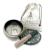 Hand Beaten and Engraved Singing Bowl Gift Set - 14cm - Yogi