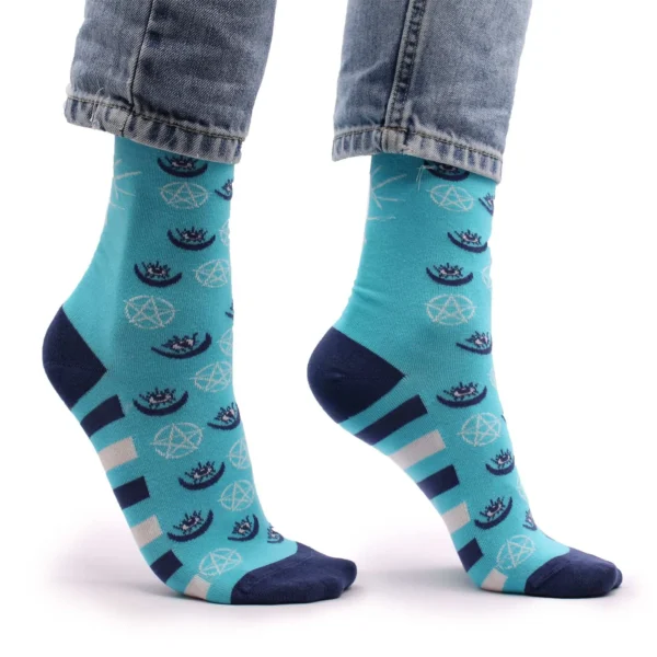 bG9jYWw6Ly9tZWRpYS85Si8wQy82MFIzMEMxRzZSVkswQzlKLzNmMzNlYjAxLmpwZWc.webp Hop Hare Bamboo Socks S/M - Pentagram and Evil Eye