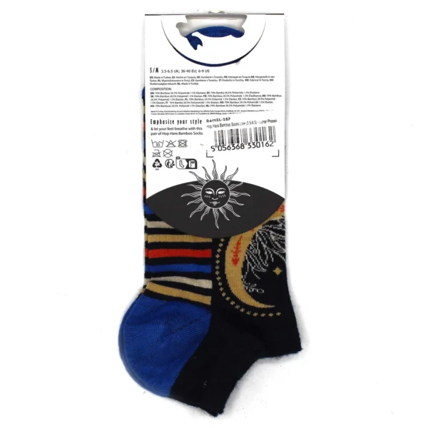 M/L Hop Hare Bamboo Socks Low (7.5-11.5) - Lunar Phases