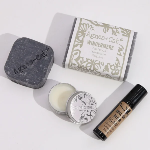 agnes and cat windemere soap lip balm and roll on