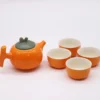 Herbal Orange Teapot Set - Pot and Four Cups