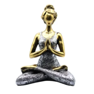 yoga lady figure bronze and silver 24cm