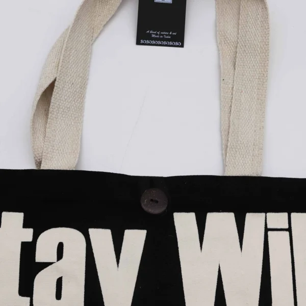 Iconic Classic Tote Bag - Stay Wild, Mood Child - Black Natural 10oz