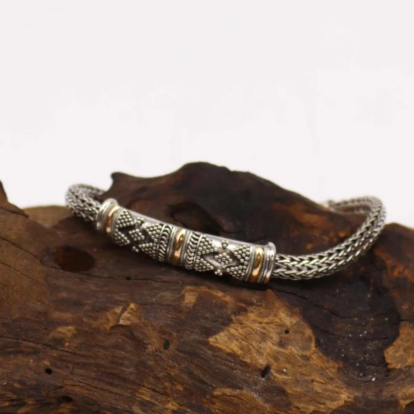 Silver and Gold Bracelet - Unisex Single Chain