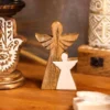 bG9jYWw6Ly9tZWRpYS85Sy9KRC82MFIzMEMxSjY0UjNKRDlLLzc5NjFmNzYyLmpwZw.webp Mango Wood Angel Under Angel Wing - White Enamel