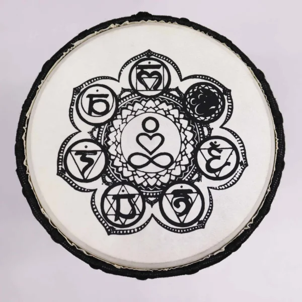 Chakra Wide Top Djembe Drum - 17cm