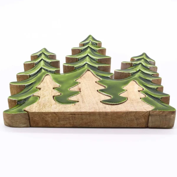 Lost in the Forrest - Three Trees 3D Wooden Christmas Decoration - 20x23cm