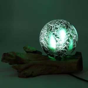 Crackle Glow Emerald lamp a funky gift