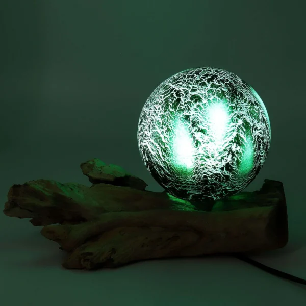 Crackle Glow Emerald lamp a funky gift