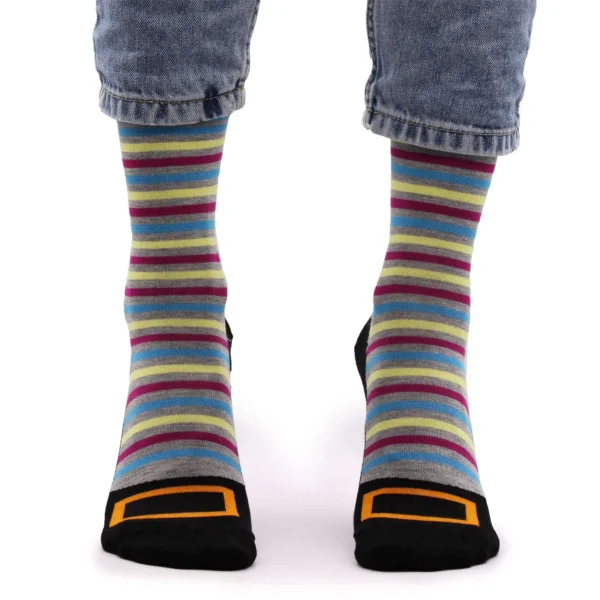 Funky stripy shoe socks