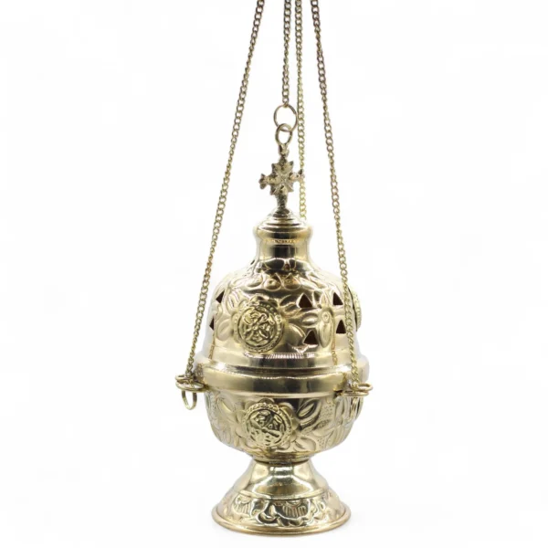 Hanging Brass Thurible & Quad-Scent Ritual Incense Bundle Pack