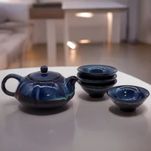 Herbal Blues Teapot Set - Teapot and 4 Cups