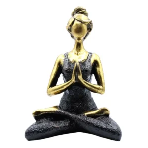 yoga lady figure bronze and black 24cm