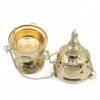 Hanging Brass Thurible & Quad-Scent Ritual Incense Bundle Pack