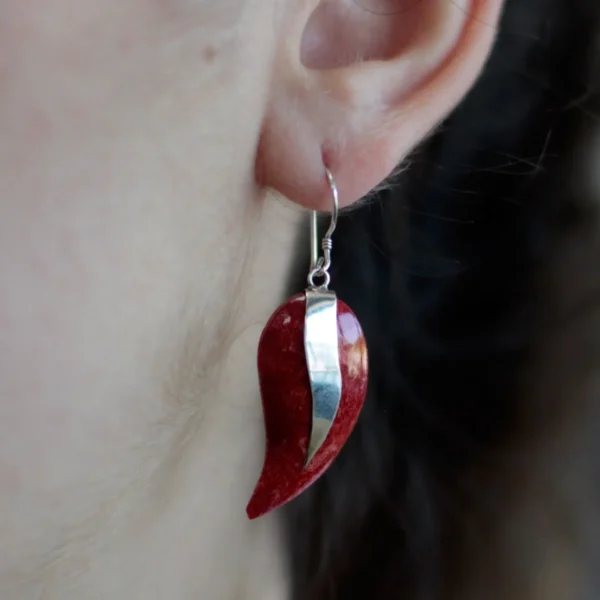 Silver Earrings Mango Shape