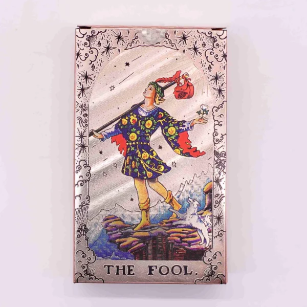 bG9jYWw6Ly9tZWRpYS85Ui8yRS82MFIzMEMxSjY0UksyRTlSLzU2OGY0ZDk3LmpwZw.webp Rose Gold Foil Tarot Card Set - Moon Phase - with booklet