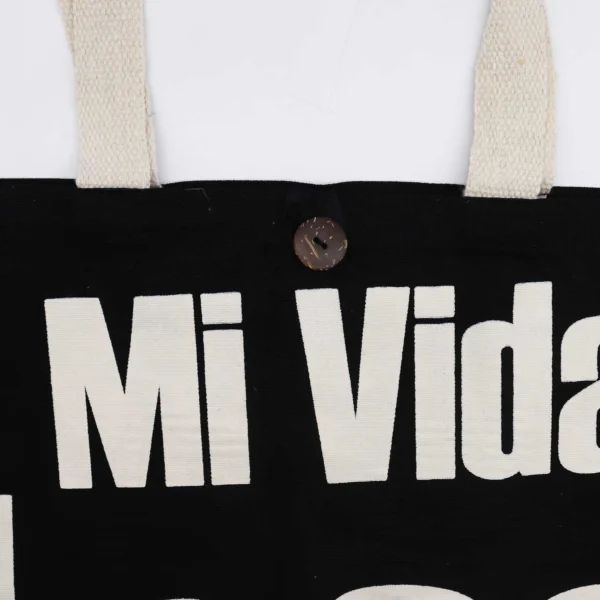 bG9jYWw6Ly9tZWRpYS85Ui9FRC82MFIzMEMxSDc0VzNFRDlSLzhhZDFmZmJiLmpwZWc.webp Iconic Classic Tote Bag - Mi Vida Loca - Black Natural 10oz