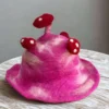 Pink Felted Mushroom Hat - Shocking Pink