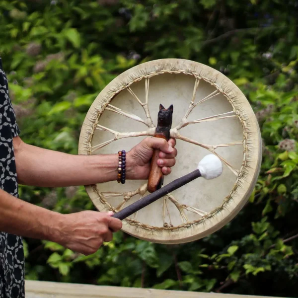 Spirit of the Wolf - Shaman Drum and Stick- Tunable - 40cm