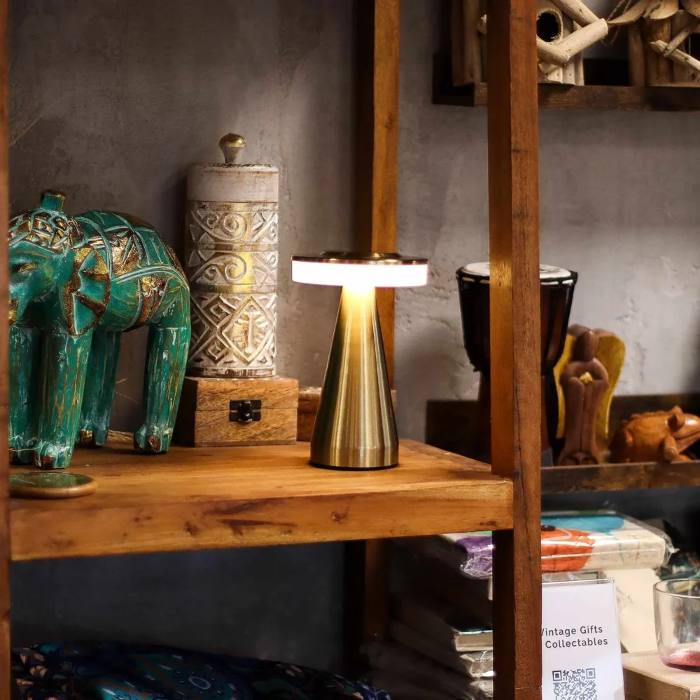 Colourful home decor trends. Ambient lighting gifts Tall mushroom Lamp Bronze