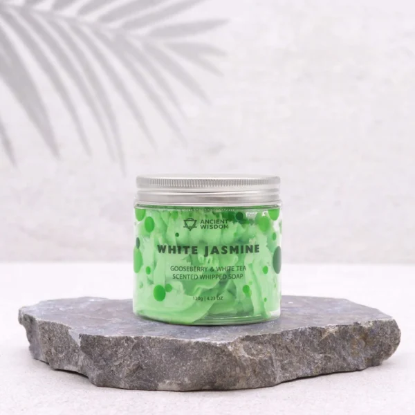 bG9jYWw6Ly9tZWRpYS8xSC9DQy82MFIzMEMxRzZSVzNDQzFILzQ5ZTEzYTI0LmpwZWc.webp Gooseberry and White Tea Whipped Soap 120g