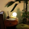Ball lamp funky gift Boho Accessories - Hippie Gifts - Moon Lamp with Natural wood