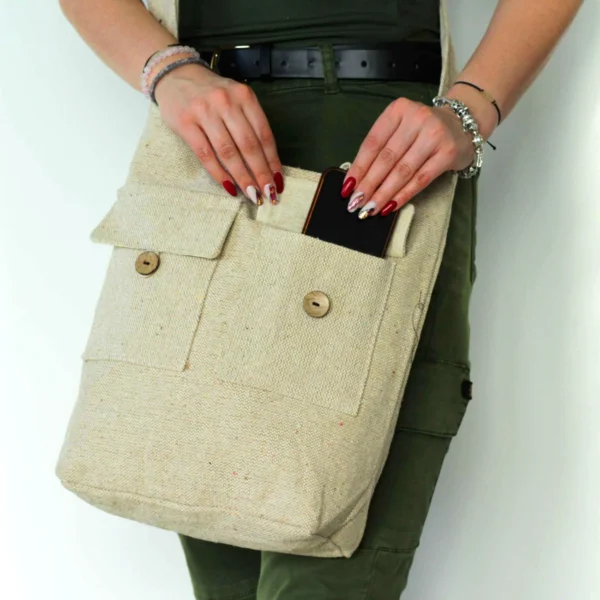 bG9jYWw6Ly9tZWRpYS8xSy82RC82MFIzMEMxRzZXUzM2RDFLLzFiZWQ1NTZhLmpwZWc.webp Natural Tones Two Pocket Bags - Natural - Large