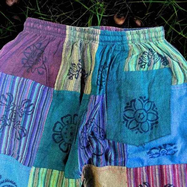 bG9jYWw6Ly9tZWRpYS8xSy8wRS82MFIzMEMxSDc0U0swRTFLL2M5MWRlN2NmLmpwZWc.webp Nomad Sari - Mushroom Pants - Block Print Designs -Green Tones S/M