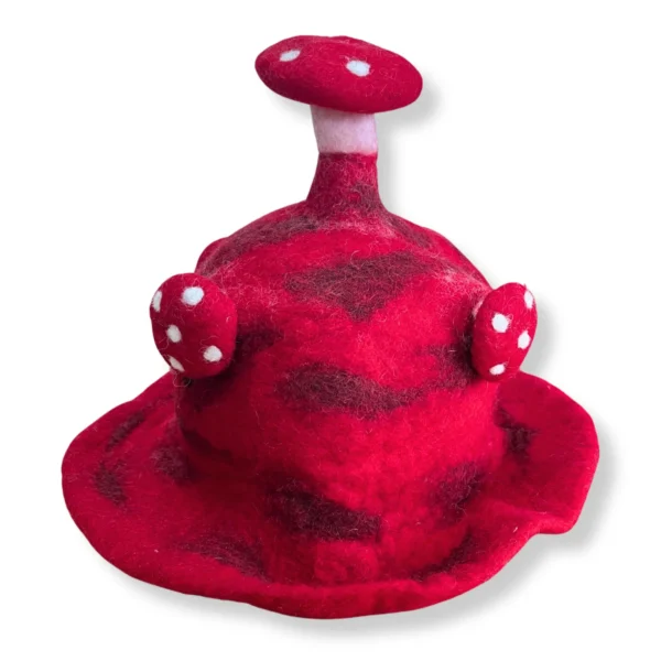 Red Felted Mushroom Hat - Rush To The Head Red