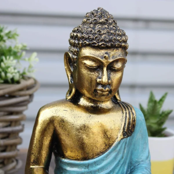 Teal and Gold Buddha - Large