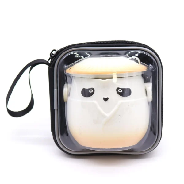 Panda Teapot Set and Three Cups - Orange