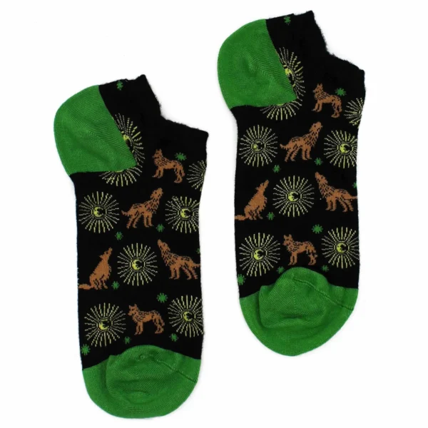 Bamboo socks short socks for comfortable feet with a wolf motif