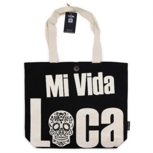bG9jYWw6Ly9tZWRpYS8xUC9FRC82MFIzMEMxSDc0VzNFRDFQLzdjODBmOGViLmpwZWc.webp Iconic Classic Tote Bag - Mi Vida Loca - Black Natural 10oz