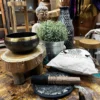 Hand Beaten and Engraved Singing Bowl Gift Set - 14cm - Green Tara