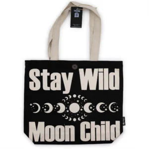 bG9jYWw6Ly9tZWRpYS8xUS9FRC82MFIzMEMxSDc0VzNFRDFRL2NkYWM0YWQ1LmpwZWc.webp Iconic Classic Tote Bag - Stay Wild, Mood Child - Black Natural 10oz