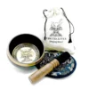 Hand Beaten and Engraved Singing Bowl Gift Set - 14cm - Lotus Flower