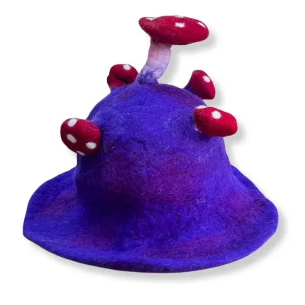 violet Felted Mushroom Hat