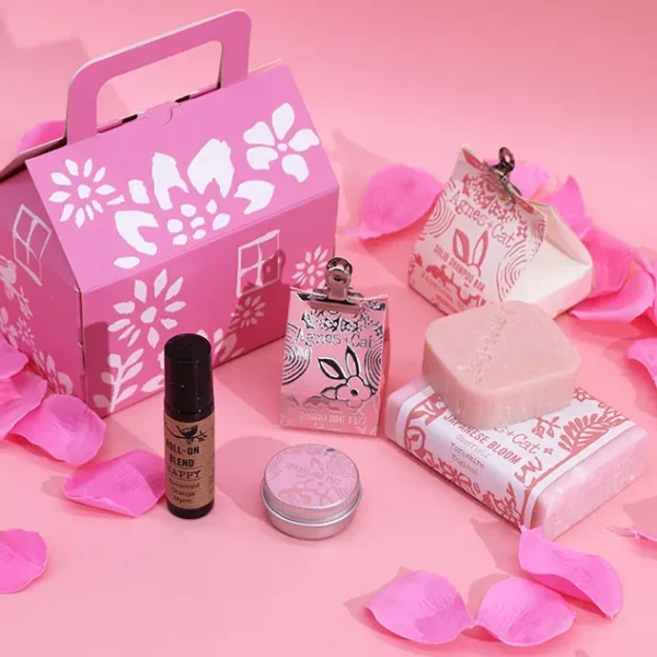 Agnes and cat gift set in vivid pink from Funkystride Unique Gifts