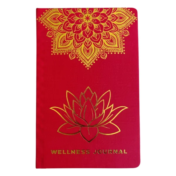 bG9jYWw6Ly9tZWRpYS9IRy84RC82MFIzMEMxSjY0U0s4REhHLzgwMzcyZTYwLmpwZw.webp Red Wellness Journal - 120 pages - Golden Mandala and Lotus