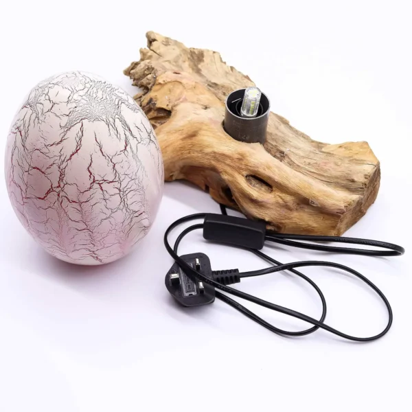DriftGlow Lamp Crackle Fire Egg Shade - Orange