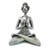 Yoga Lady Figure Silver and White 24cm