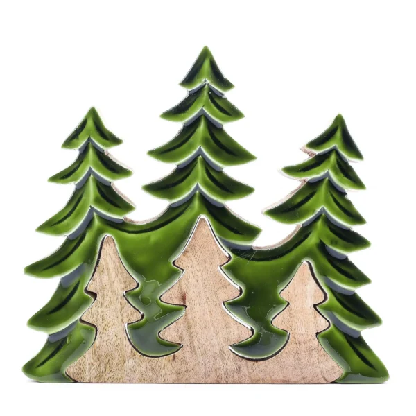 Lost in the Forrest - Three Trees 3D Wooden Christmas Decoration - 20x23cm