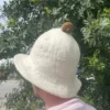 Felted Sauna Bowl Hat Natural