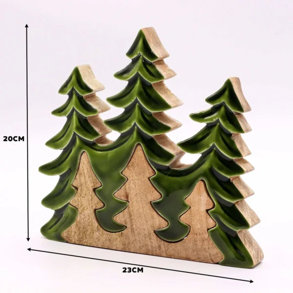 Lost in the Forrest - Three Trees 3D Wooden Christmas Decoration - 20x23cm