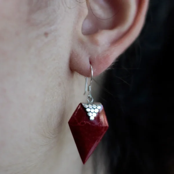 925 Silver and resin earrings Diamond